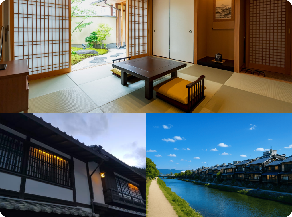 民泊の和室の机と椅子